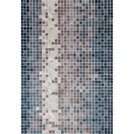 5 X 8 Ft. Titanium Collection Mosaic Woven Area Rug, Aqua